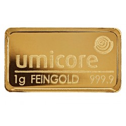 1 Gramm Goldbarren geprägt