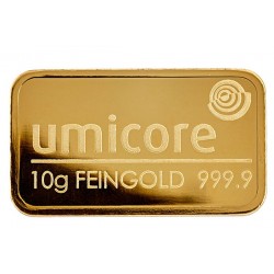 10 Gramm Goldbarren geprägt
