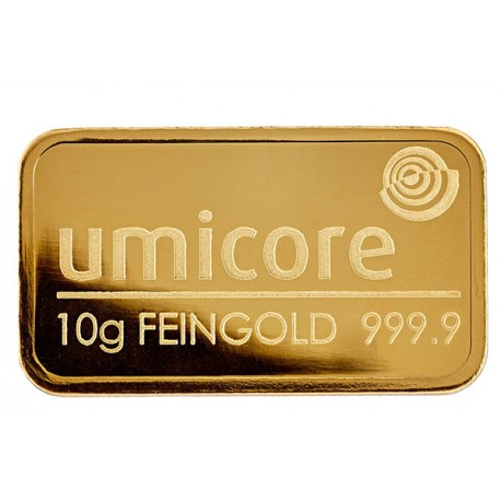10 Gramm Goldbarren geprägt