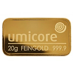 20 Gramm Goldbarren geprägt
