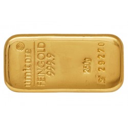 250 Gramm Goldbarren gegossen
