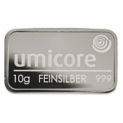 10 Gramm Silberbarren geprägt