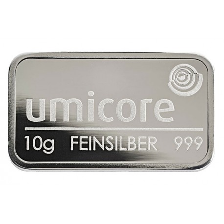 10 Gramm Silberbarren geprägt