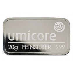 20 Gramm Silberbarren geprägt