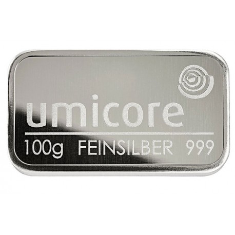 100 Gramm Silberbarren geprägt