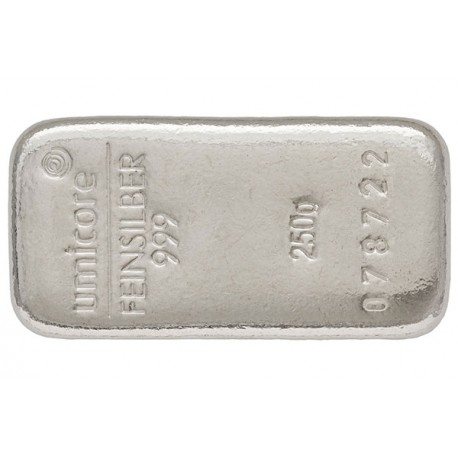 250 Gramm Silberbarren gegossen