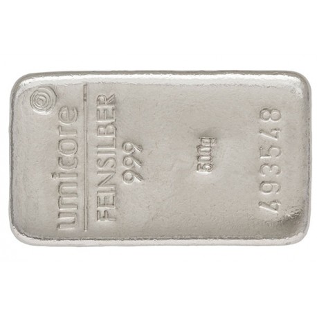 500 Gramm Silberbarren gegossen