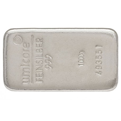 1000 Gramm Silberbarren gegossen