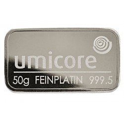 50 Gramm Platinbarren geprägt