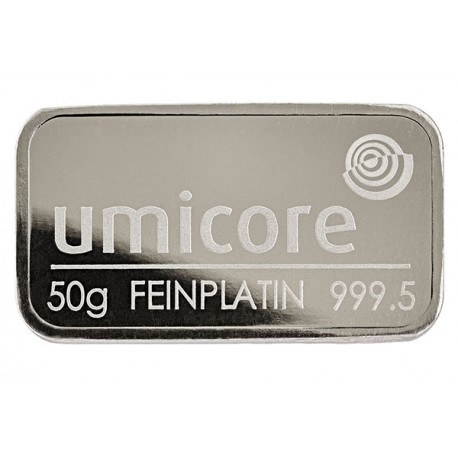 50 Gramm Platinbarren geprägt