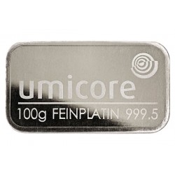 100 Gramm Platinbarren geprägt